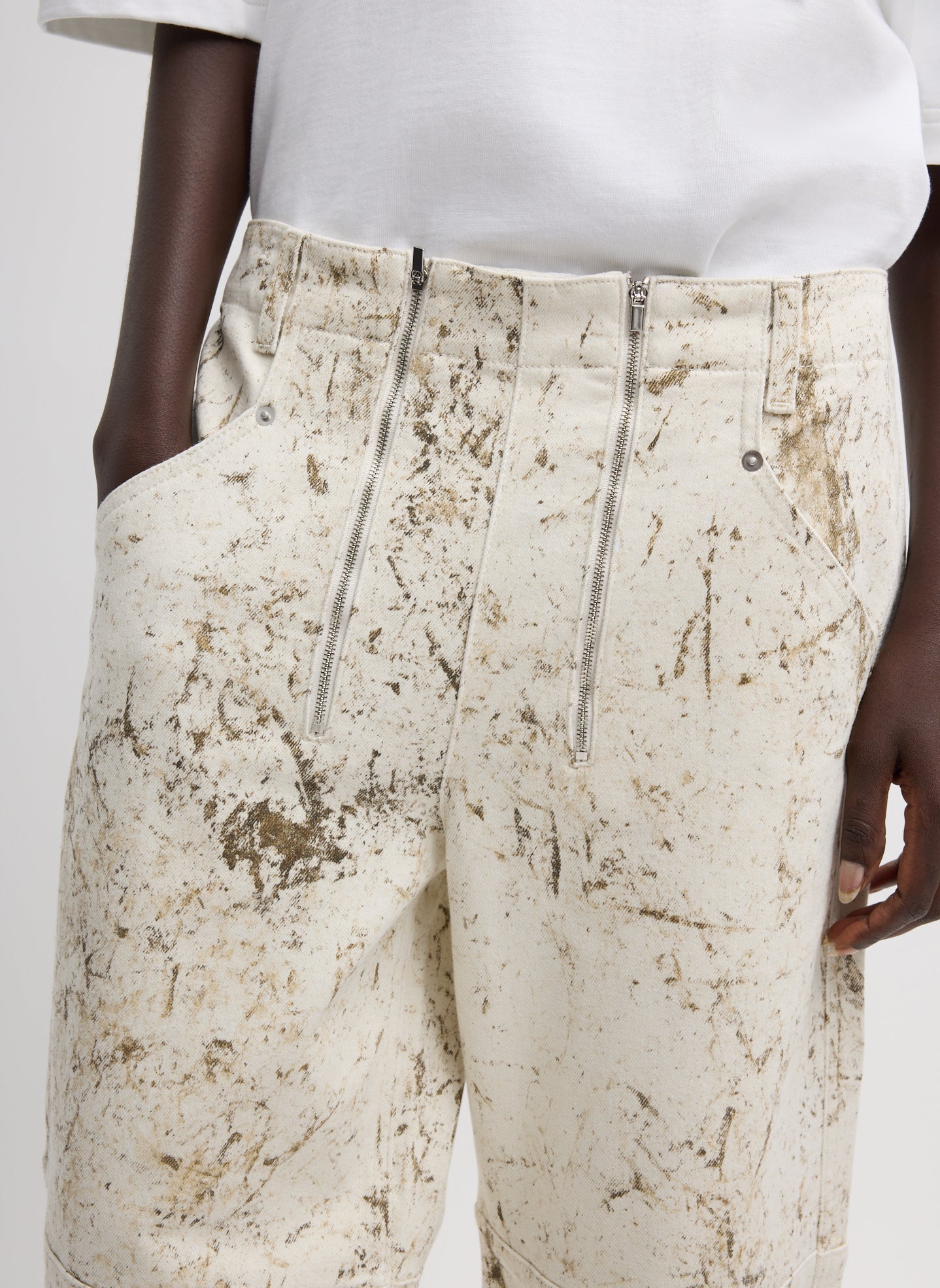 Calcimin Denim Fischer Jean | Tibi Ivory Multi
