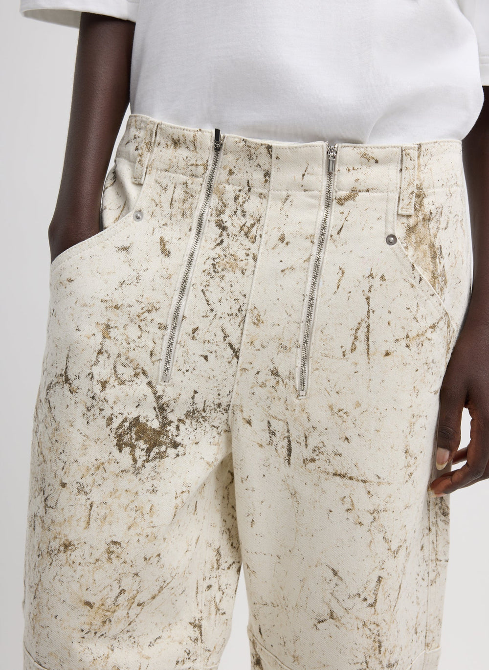 Calcimin Denim Fischer Jean | Tibi Ivory Multi