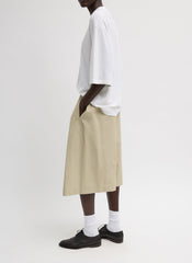 Luxe Spring Twill Tucked Pleated Wide Leg Short | Tibi Taupe
