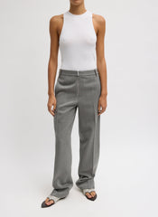 Structured Wool Zip Front Trouser | Tibi Grey Multi