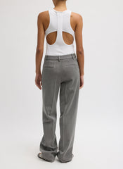Structured Wool Zip Front Trouser | Tibi Grey Multi