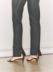 Spring Bonded Twill Elfie Trousers With Slits | Tibi Black
