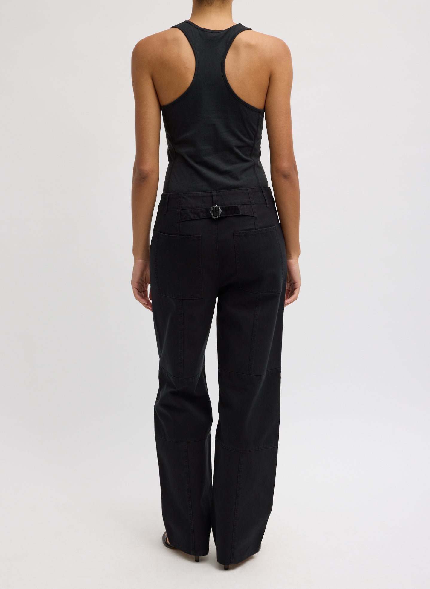 Patchwork Twill Cargo Fischer Jean | Tibi Black