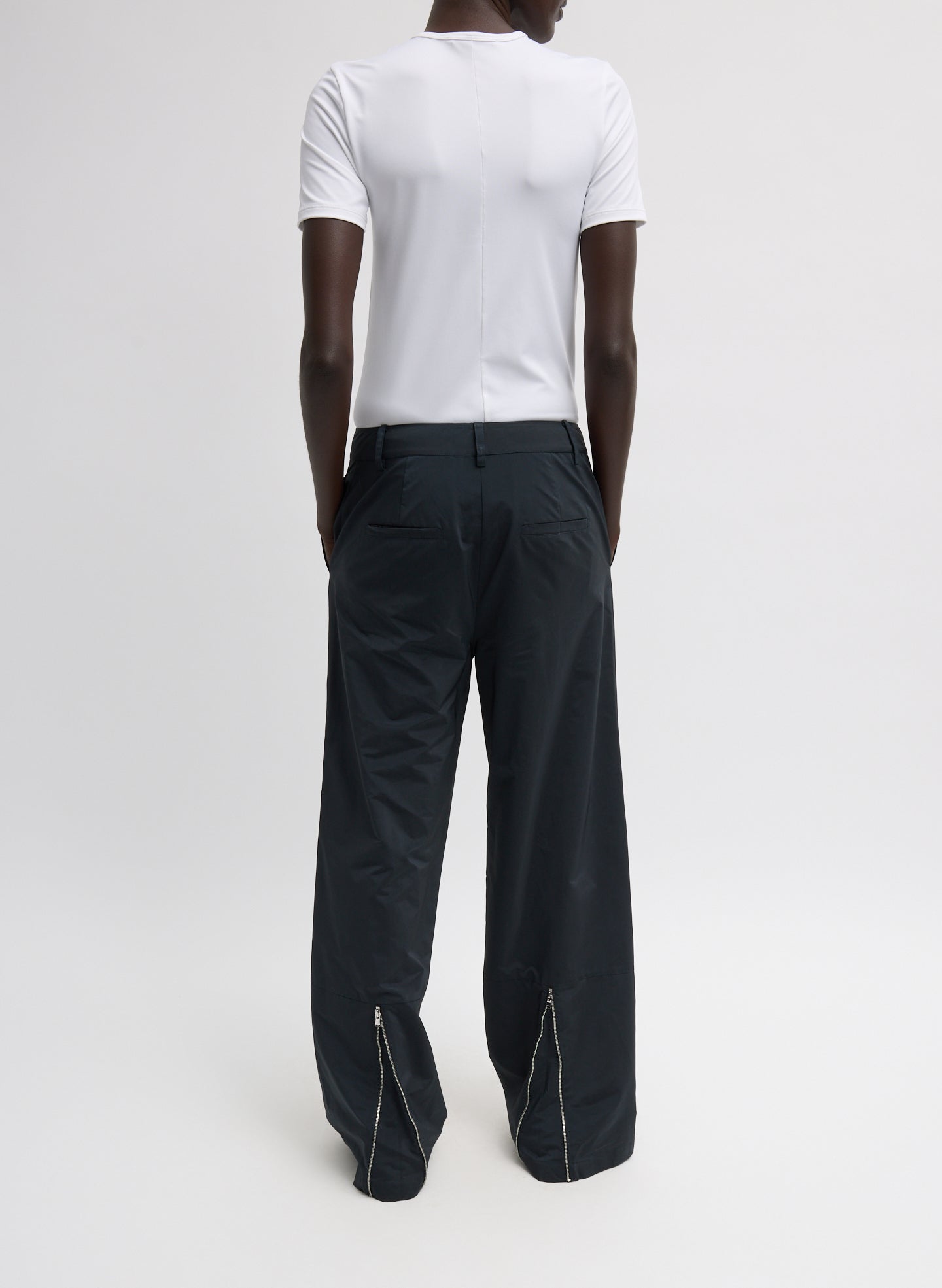 Nylon Zipper Trouser | Tibi Black