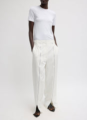 Nylon Zipper Trouser | Tibi White