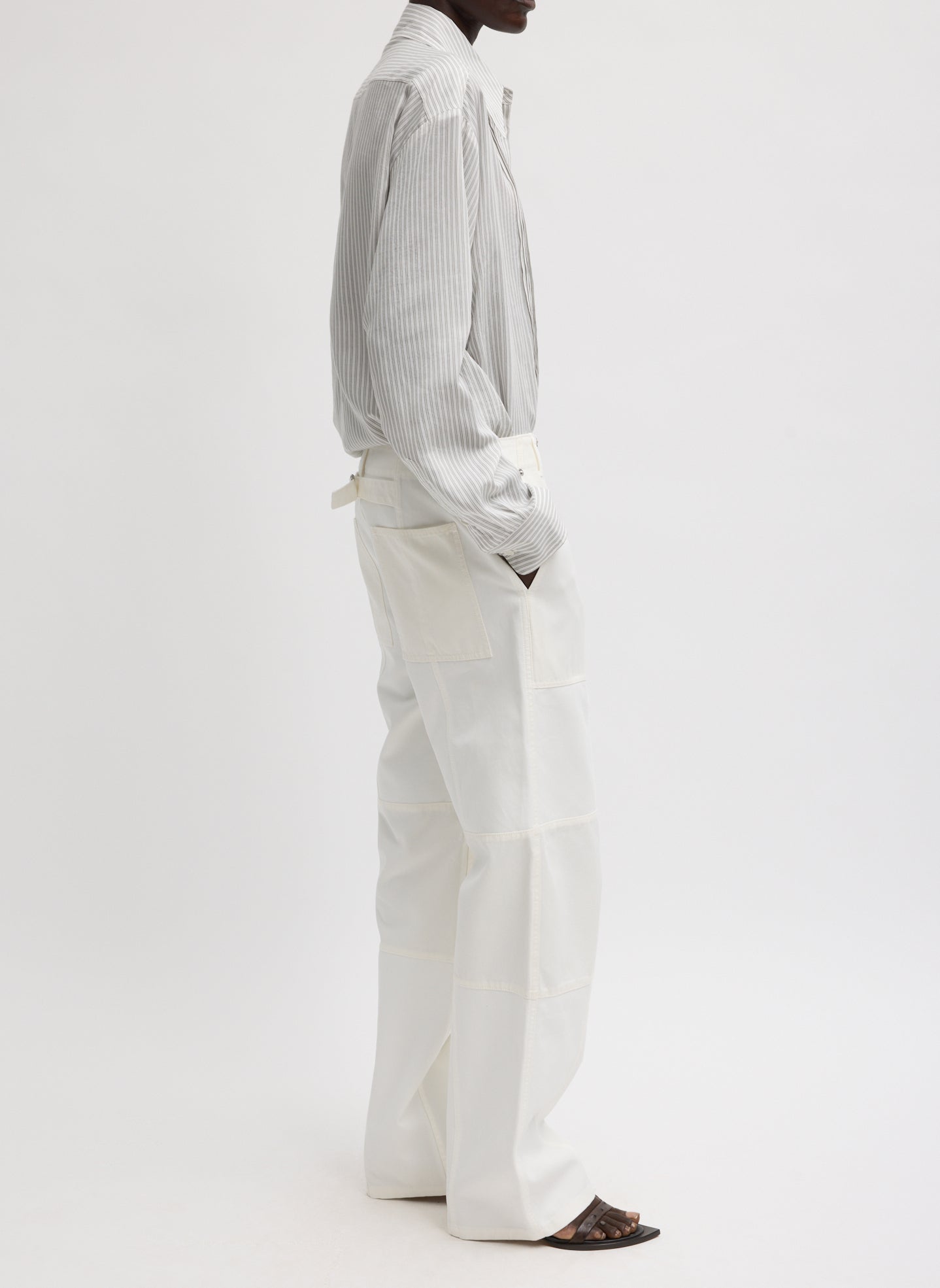Patchwork Twill Cargo Fischer Jean | Tibi White
