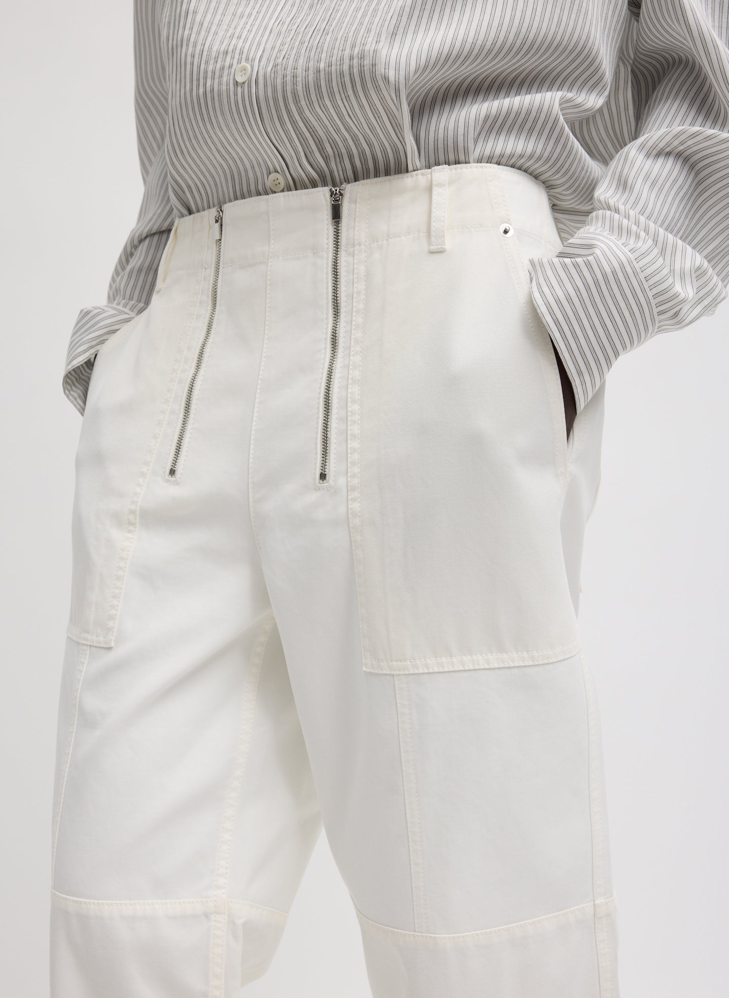 Patchwork Twill Cargo Fischer Jean | Tibi White