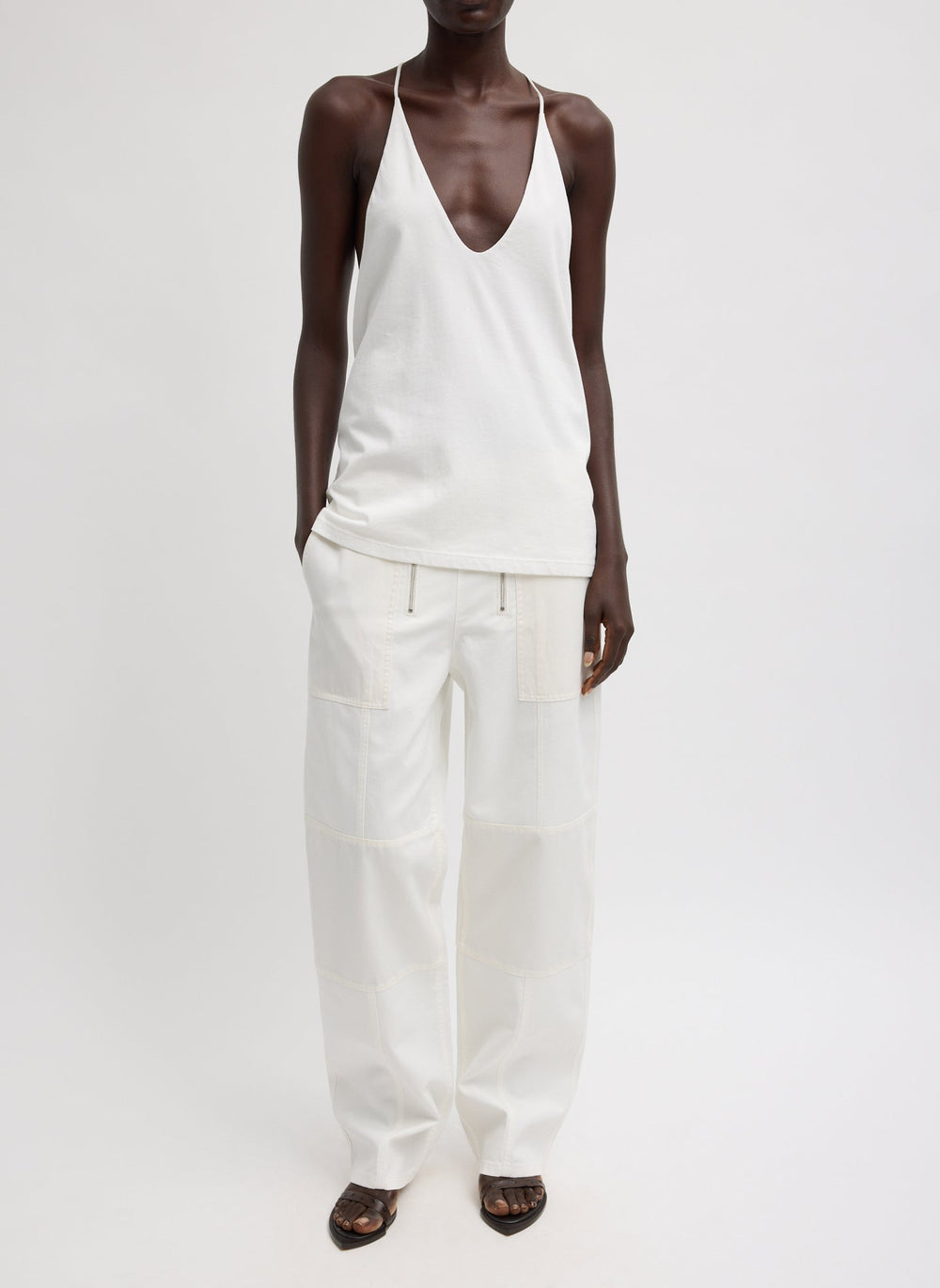 Patchwork Twill Cargo Fischer Jean | Tibi White