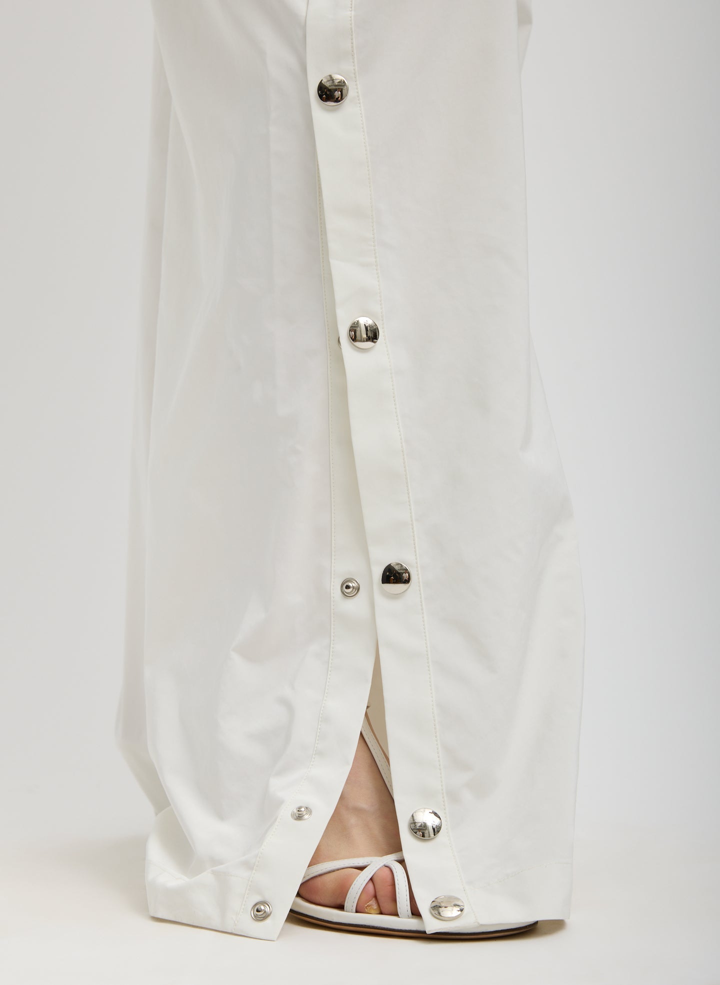 Nylon Snap Pull On Jogger | Tibi White
