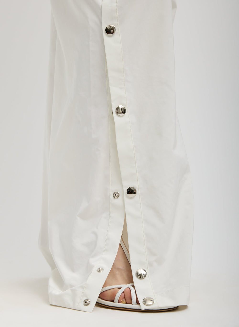 Nylon Snap Pull On Jogger | Tibi White
