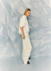 Nylon Snap Pull On Jogger | Tibi White