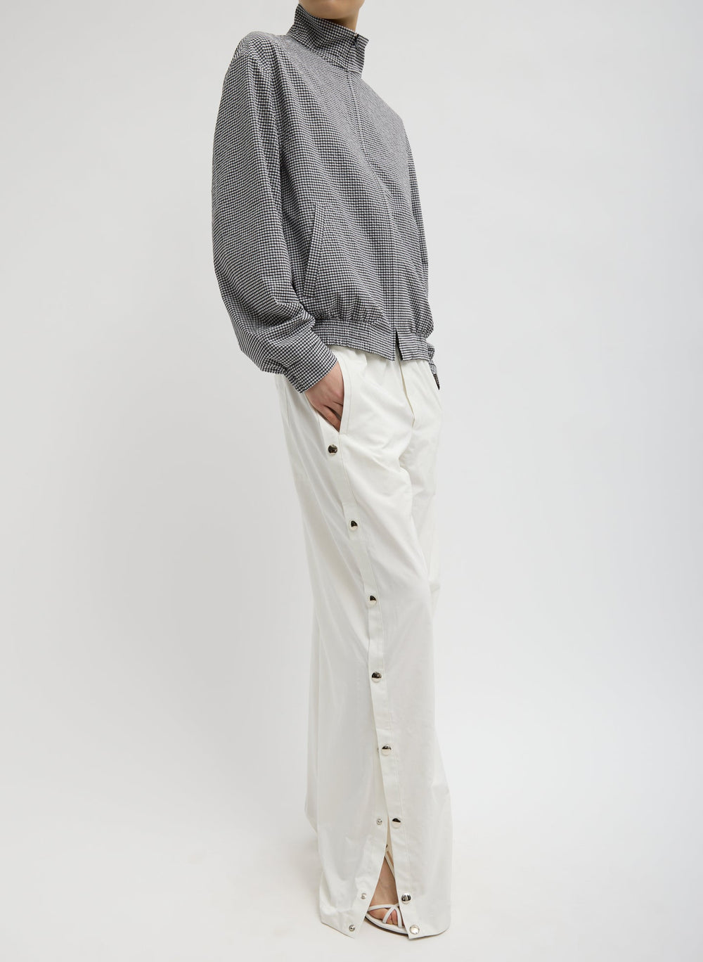 Nylon Snap Pull On Jogger | Tibi White