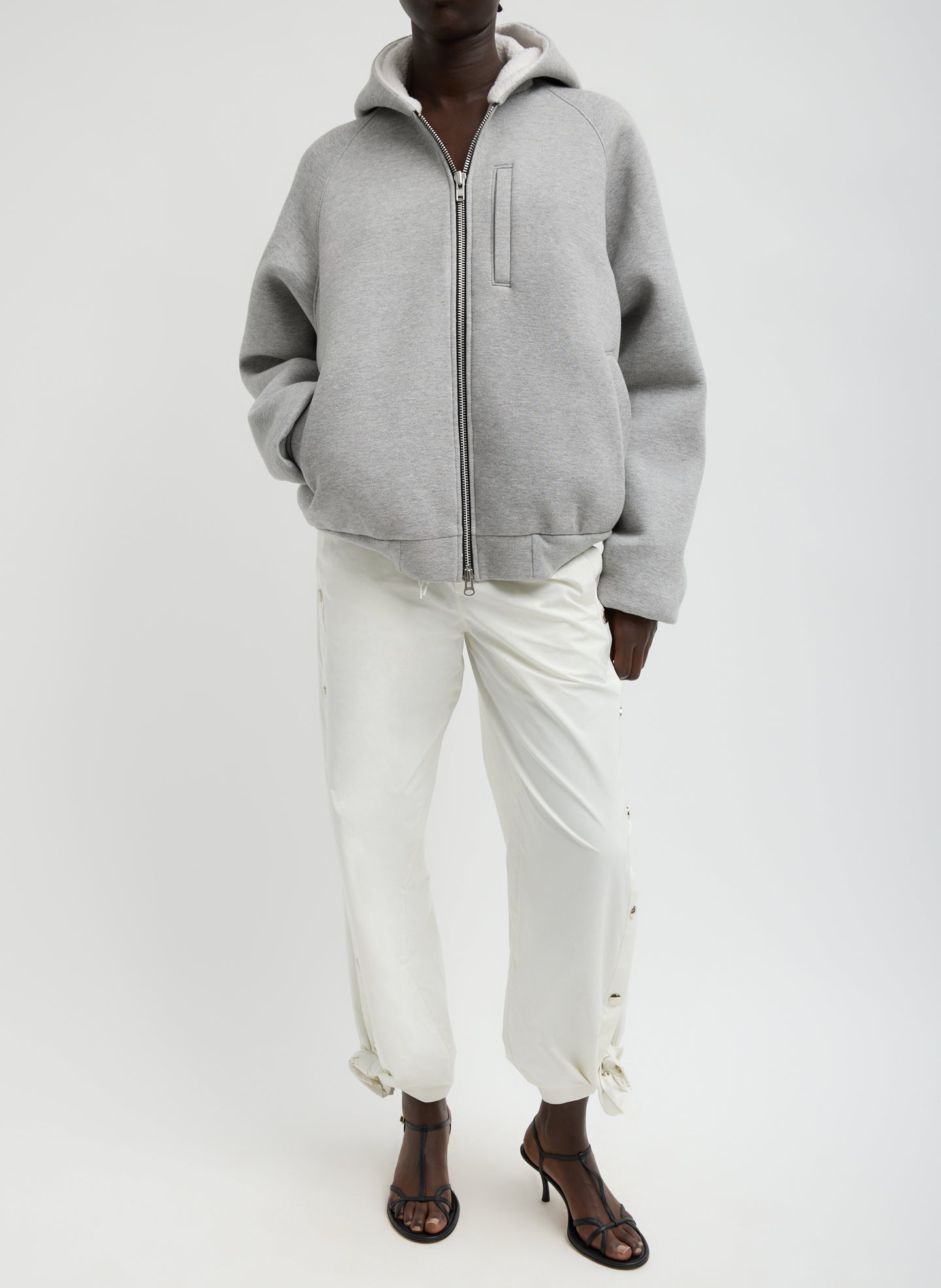 Nylon Snap Pull On Jogger | Tibi White