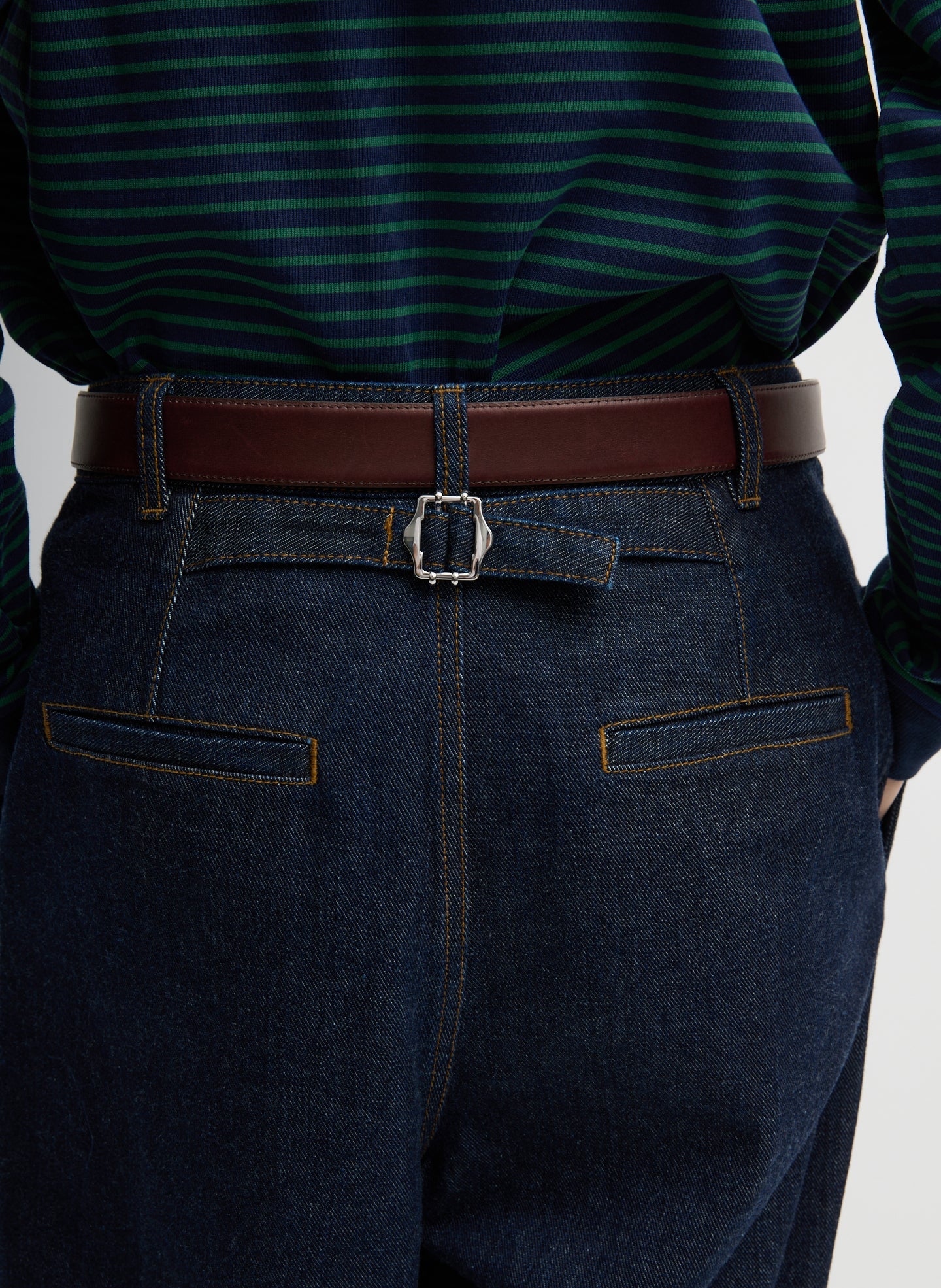 Indigo Denim Triple Pleat Jean | Tibi Indigo