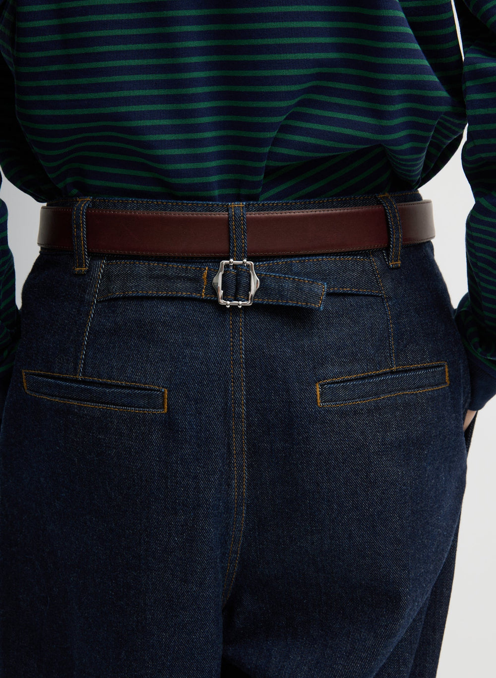 Indigo Denim Triple Pleat Jean | Tibi Indigo