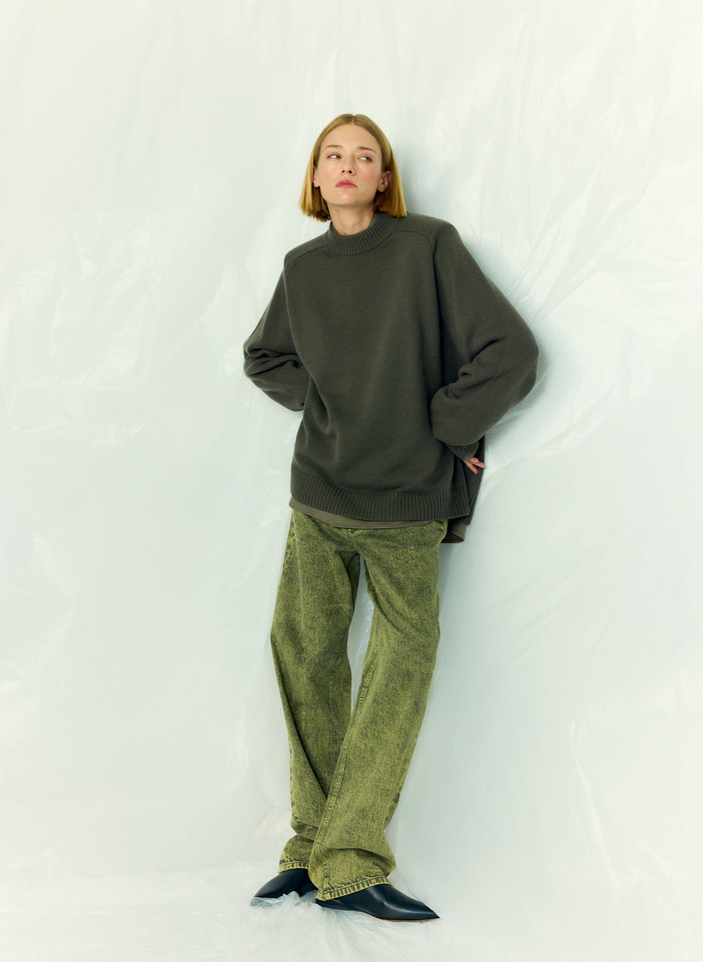 Lab Washed Denim Dennis Jean | Tibi Acid Yellow