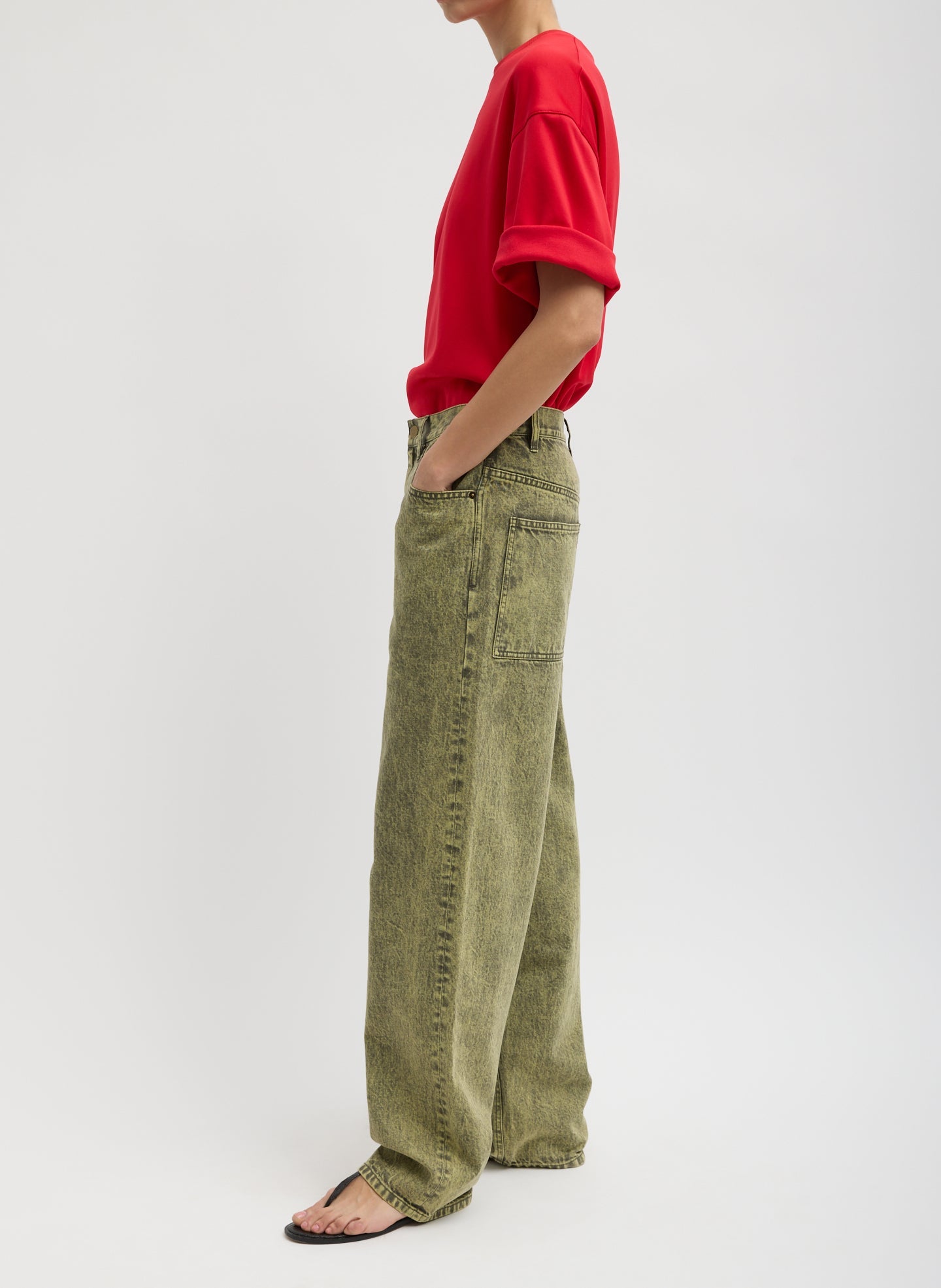 Lab Washed Denim Dennis Jean | Tibi Acid Yellow