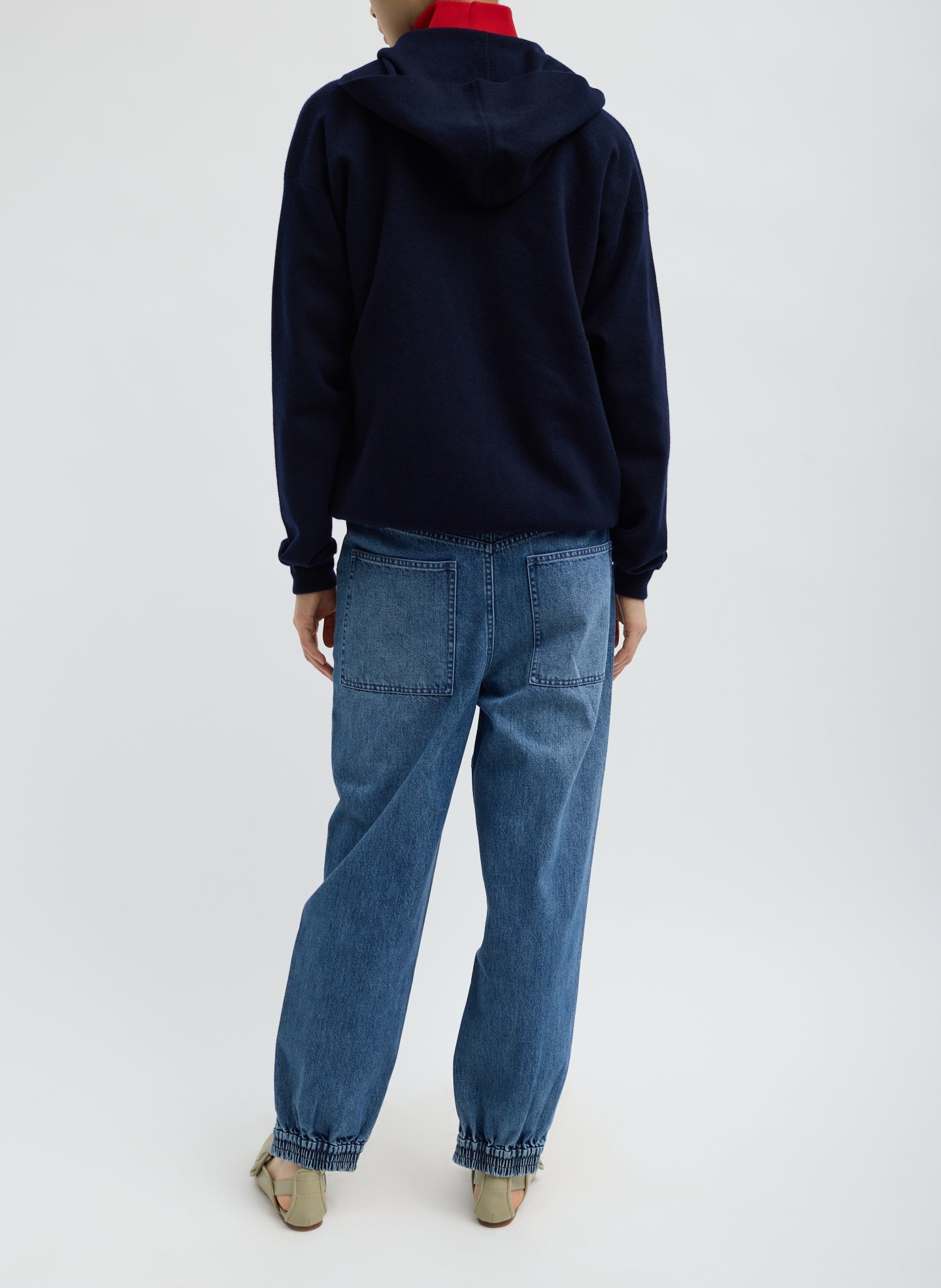Zippered Denim Jogger | Tibi Classic Blue