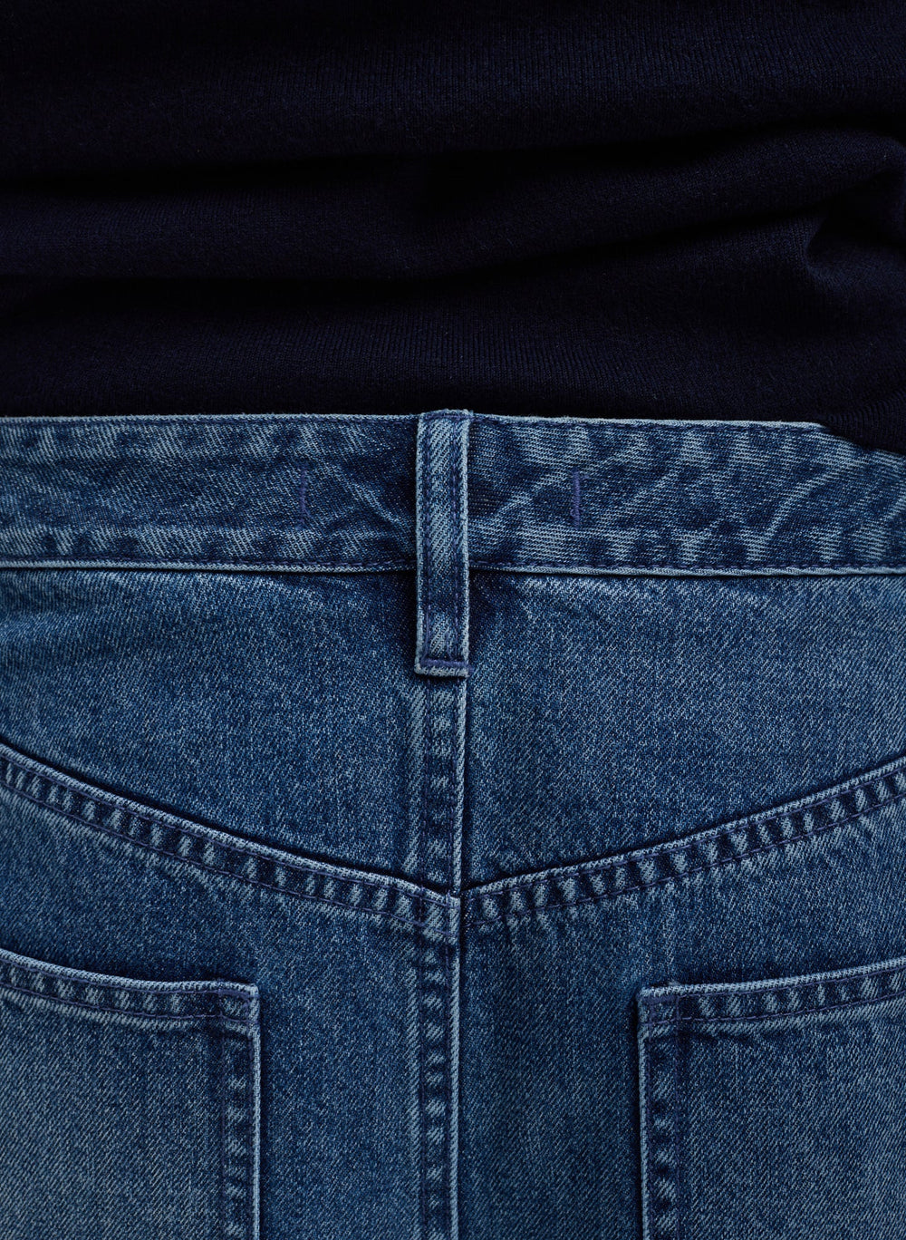 Zippered Denim Jogger | Tibi Classic Blue
