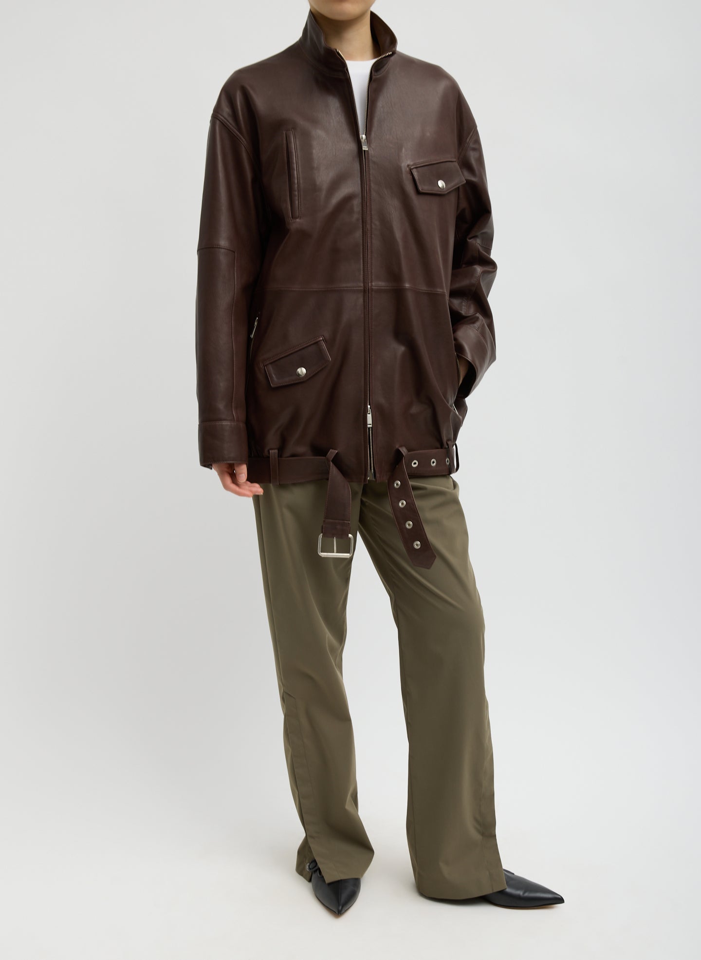 Tech Suiting Mark Trouser | Tibi Dark Hazelnut