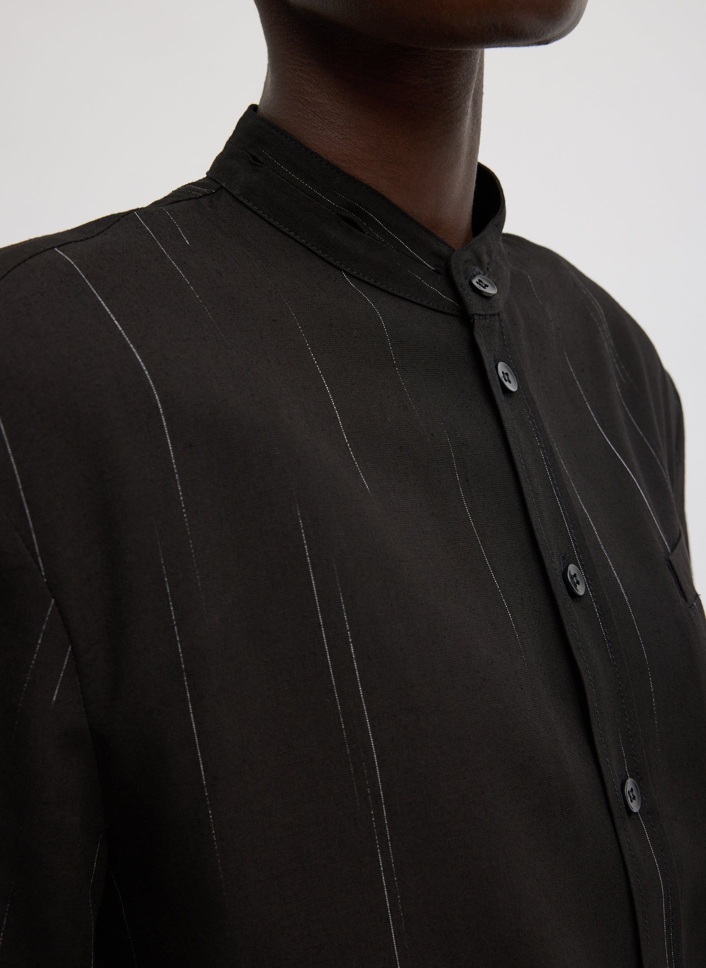 Viscose Suiting Detached Shirt | Tibi Black Multi