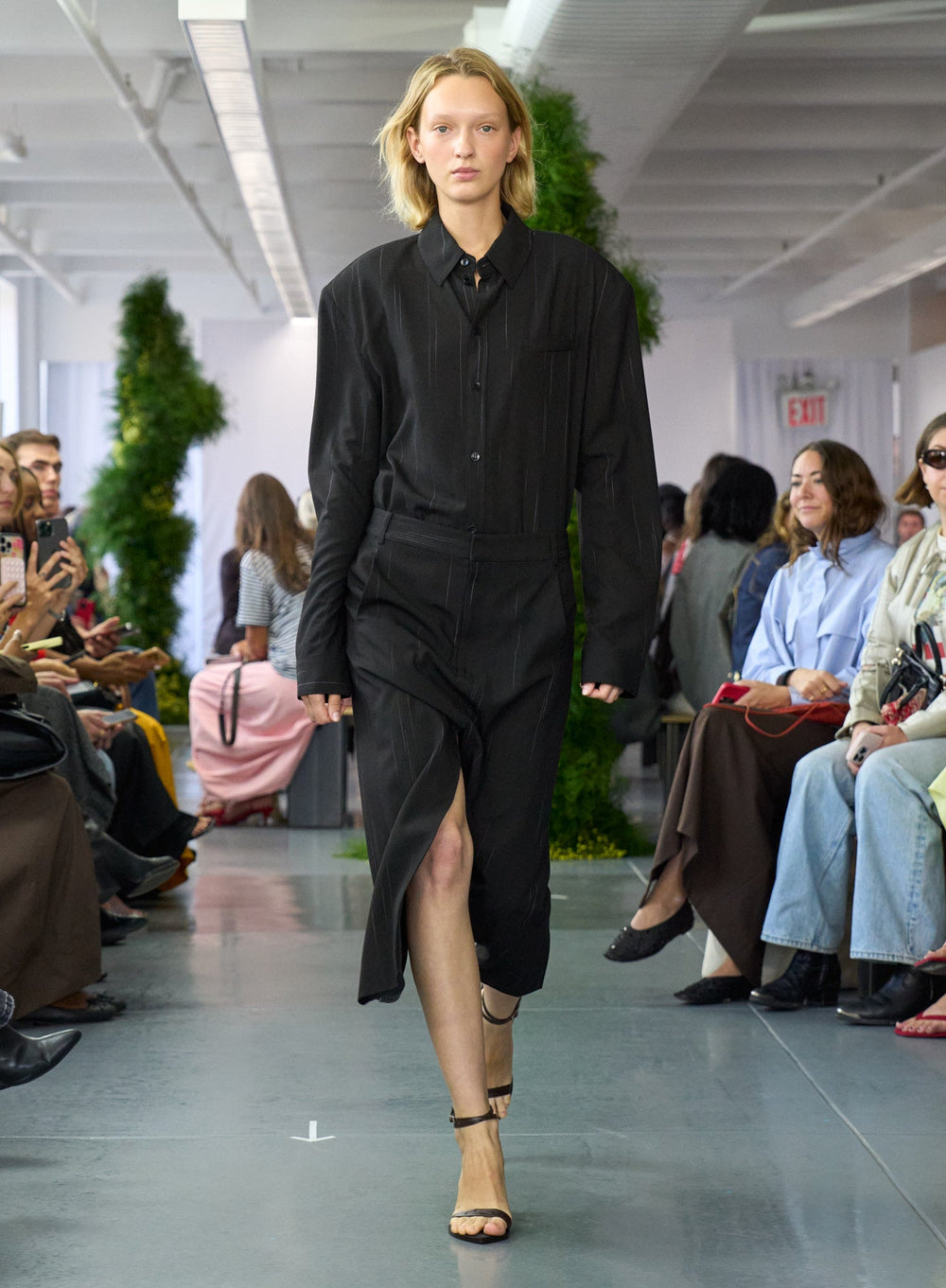 Viscose Suiting Detached Shirt | Tibi Black Multi