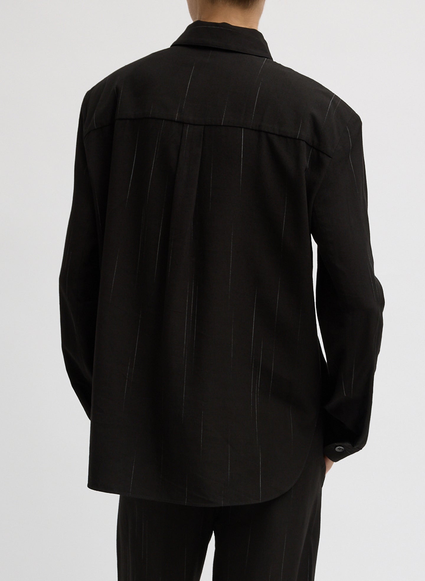 Viscose Suiting Detached Shirt | Tibi Black Multi