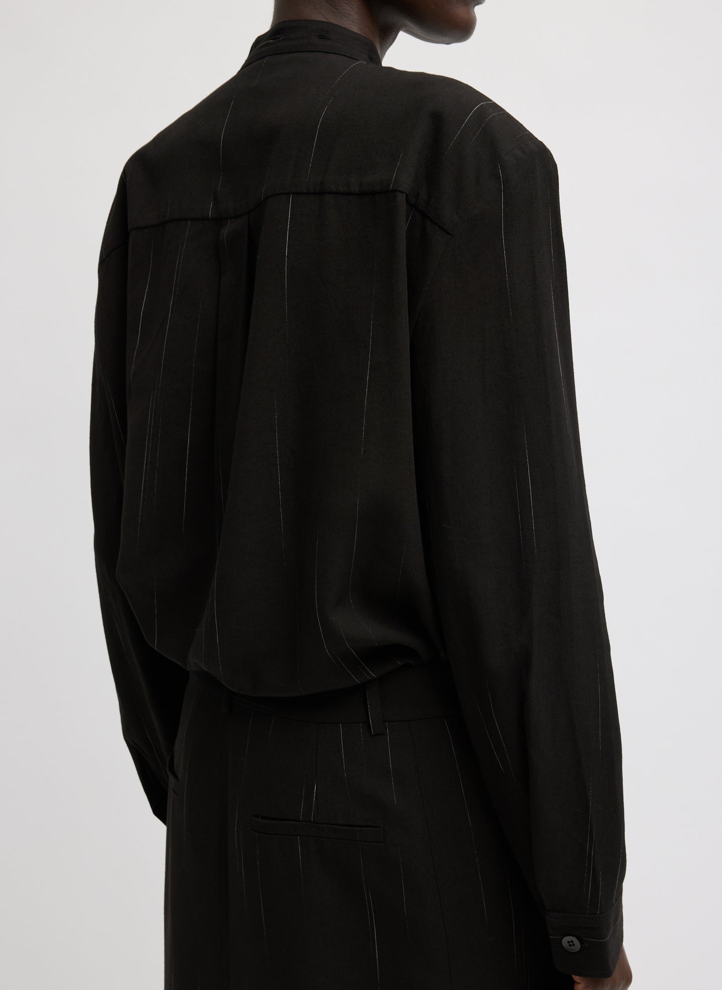 Viscose Suiting Detached Shirt | Tibi Black Multi
