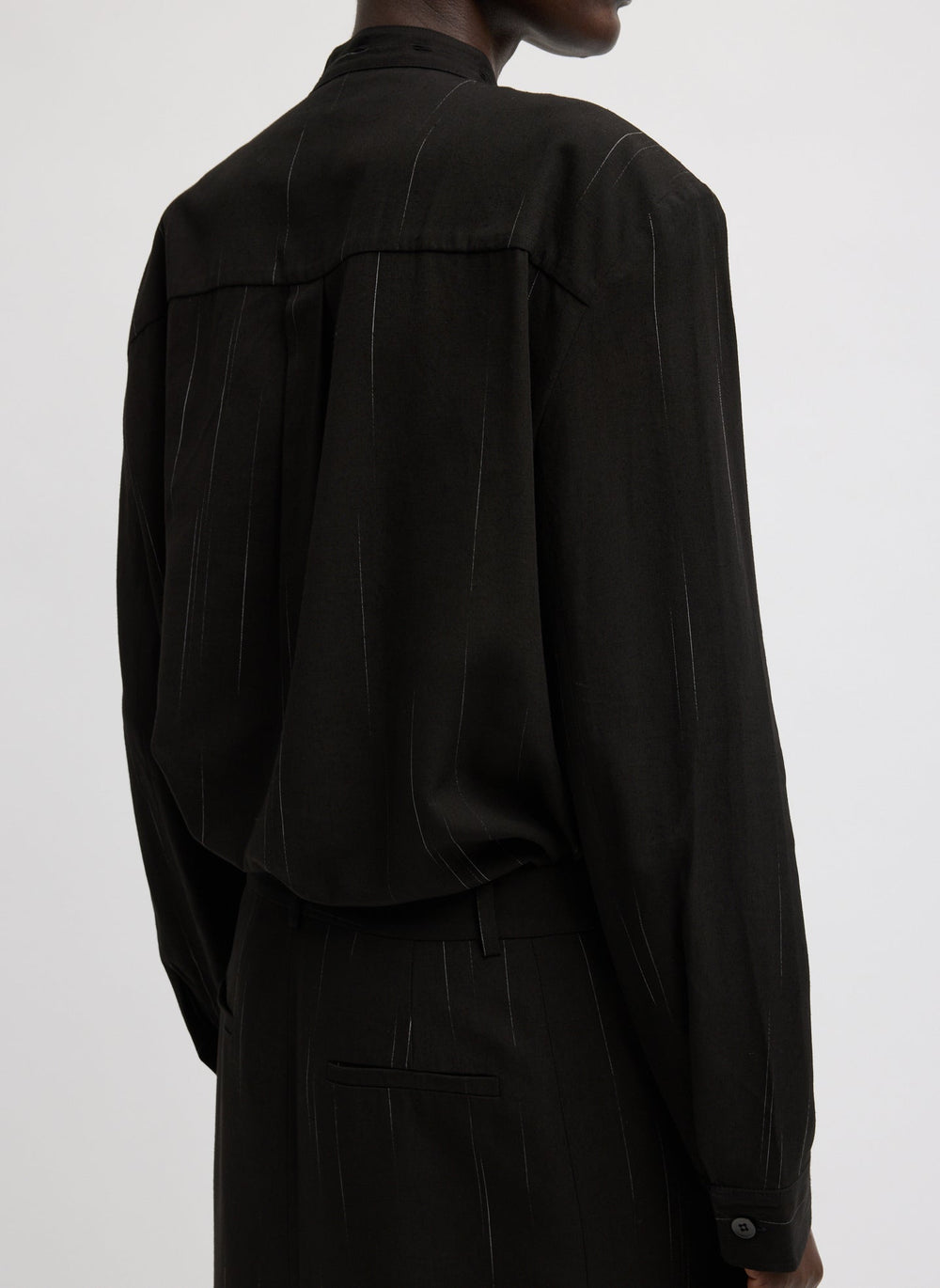 Viscose Suiting Detached Shirt | Tibi Black Multi
