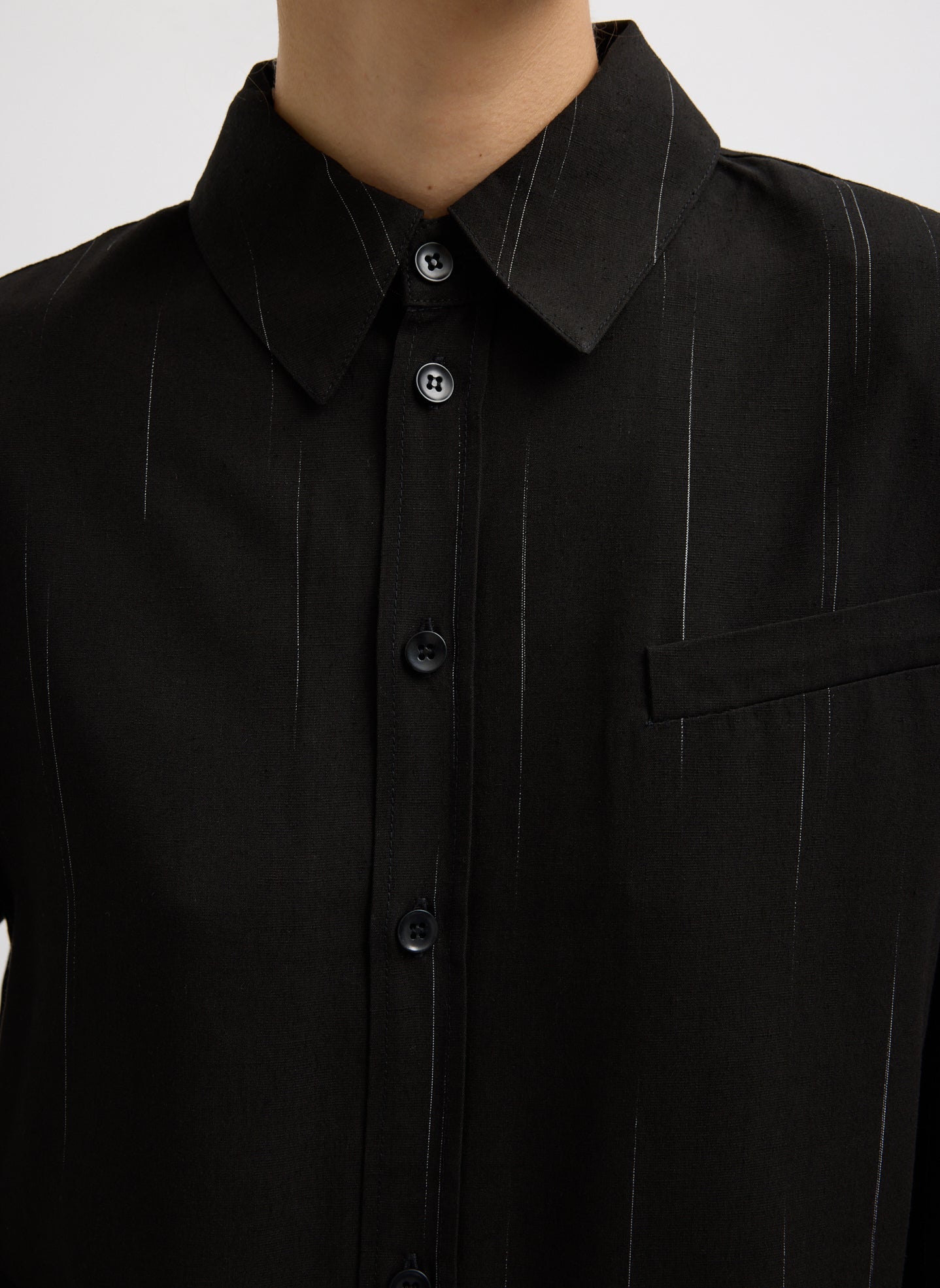 Viscose Suiting Detached Shirt | Tibi Black Multi