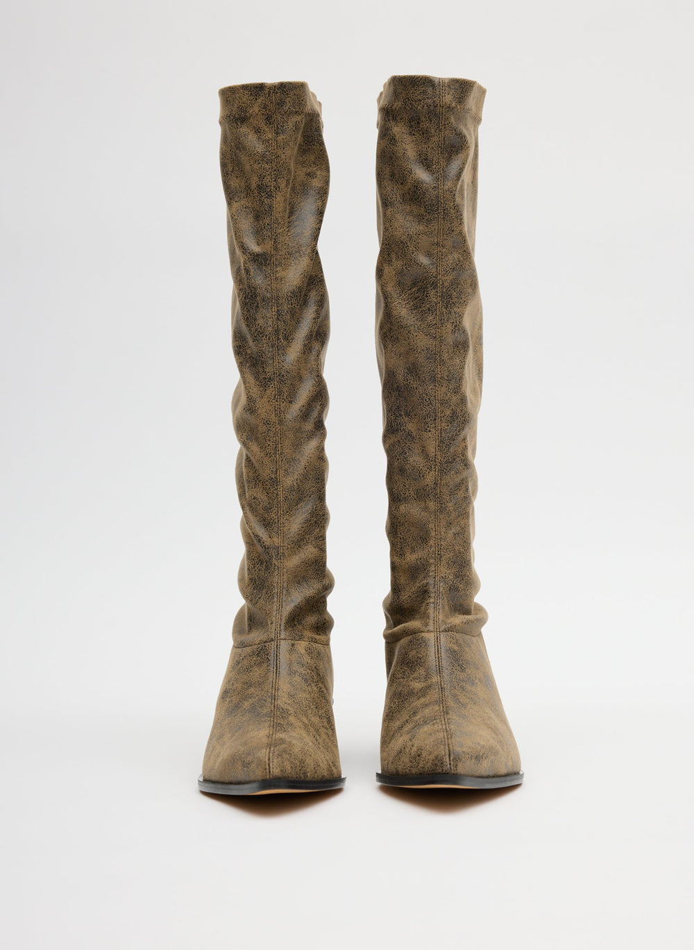 Distressed Bronson Boot - Regular Calf | Tibi Black/Tan Multi