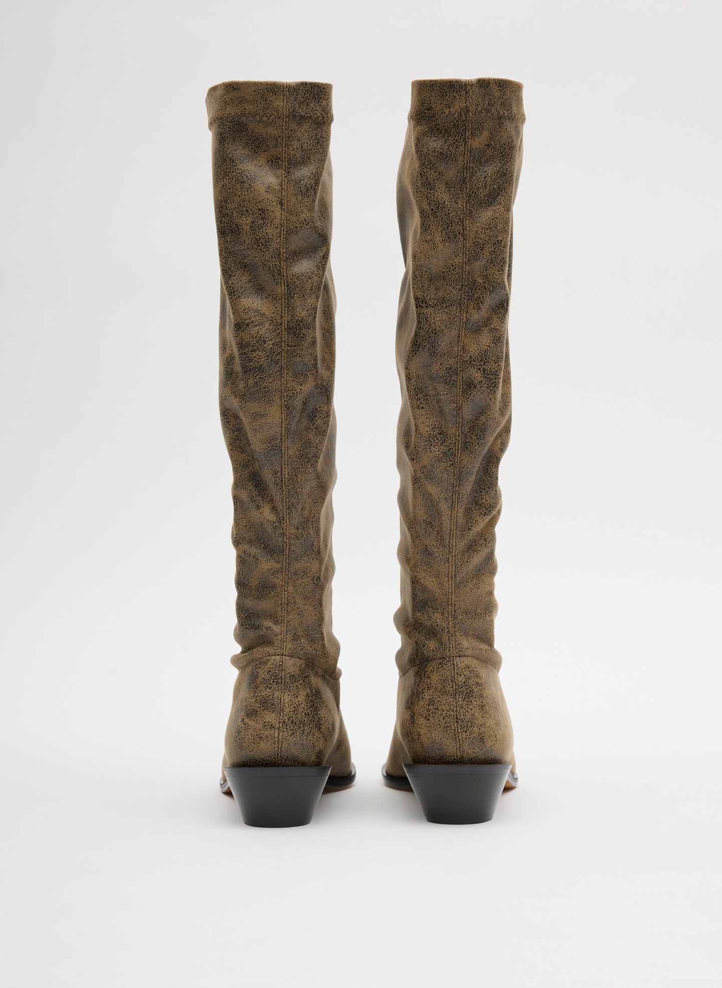 Distressed Bronson Boot - Regular Calf | Tibi Black/Tan Multi