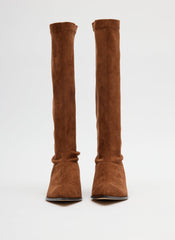 Faux Suede Bronson Boot - Narrow Calf | Tibi Light Brown