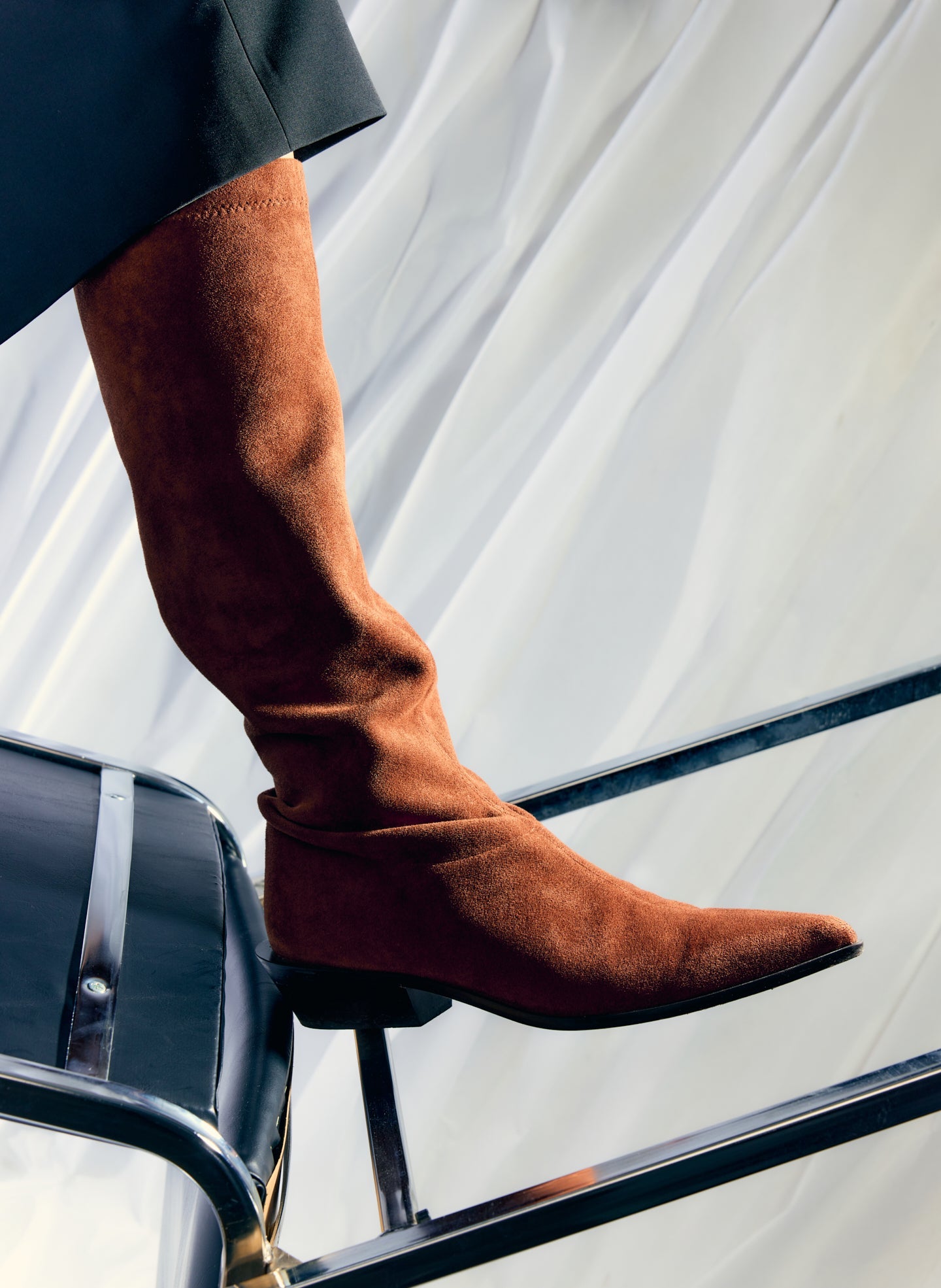 Faux Suede Bronson Boot - Regular Calf | Tibi Light Brown