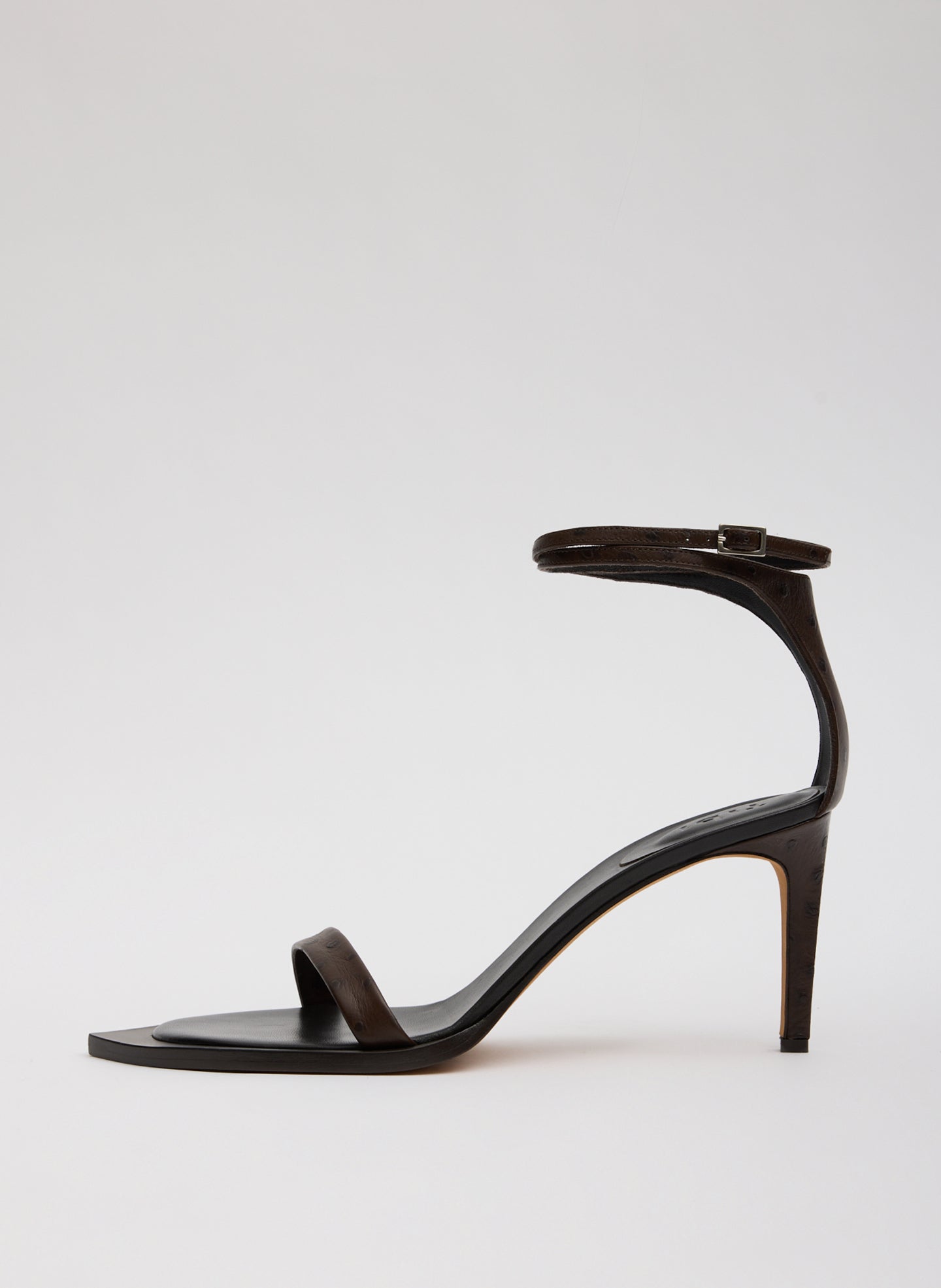 Ostrich Print Erno Heel | Tibi Dark Brown
