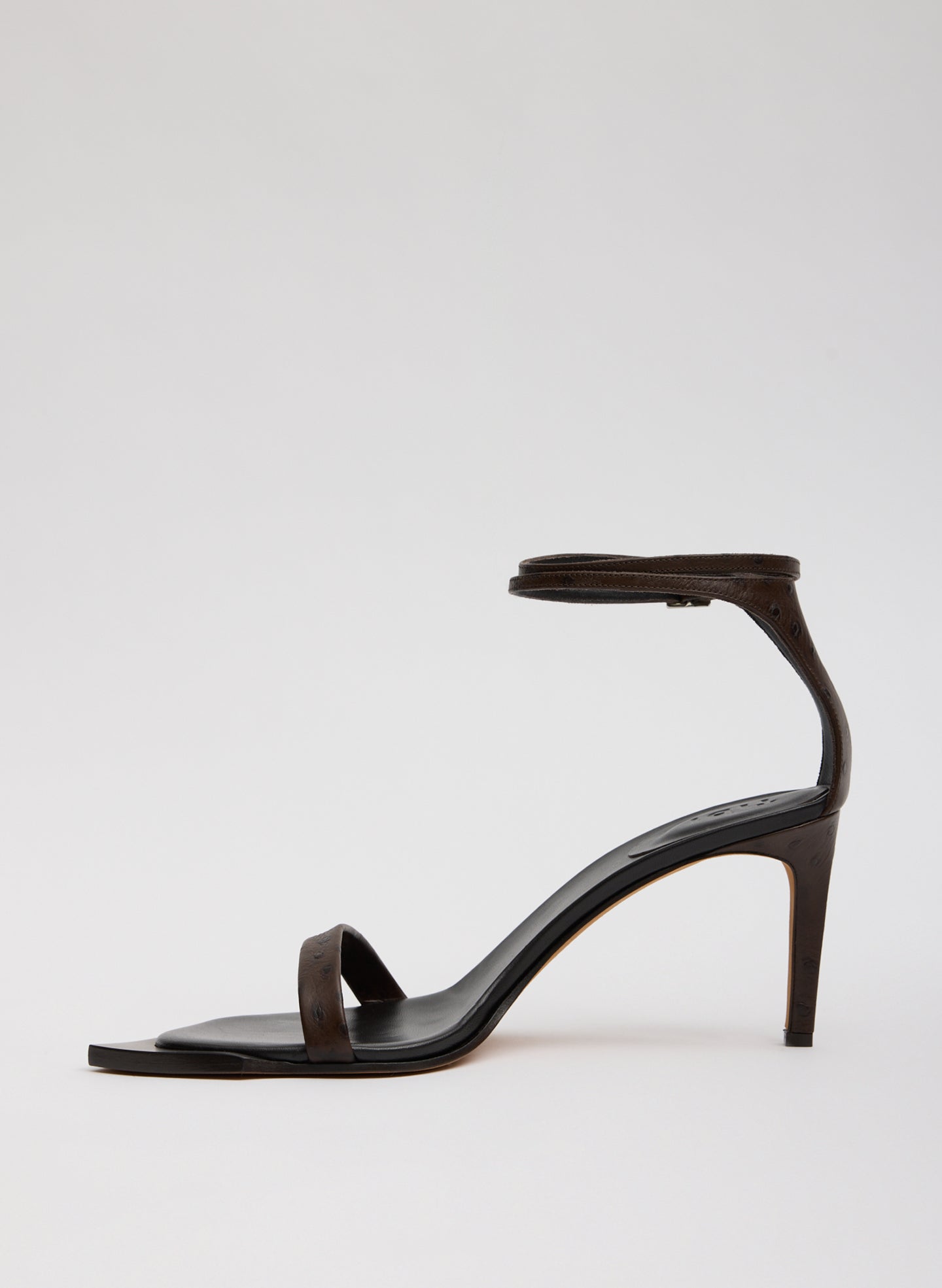 Ostrich Print Erno Heel | Tibi Dark Brown