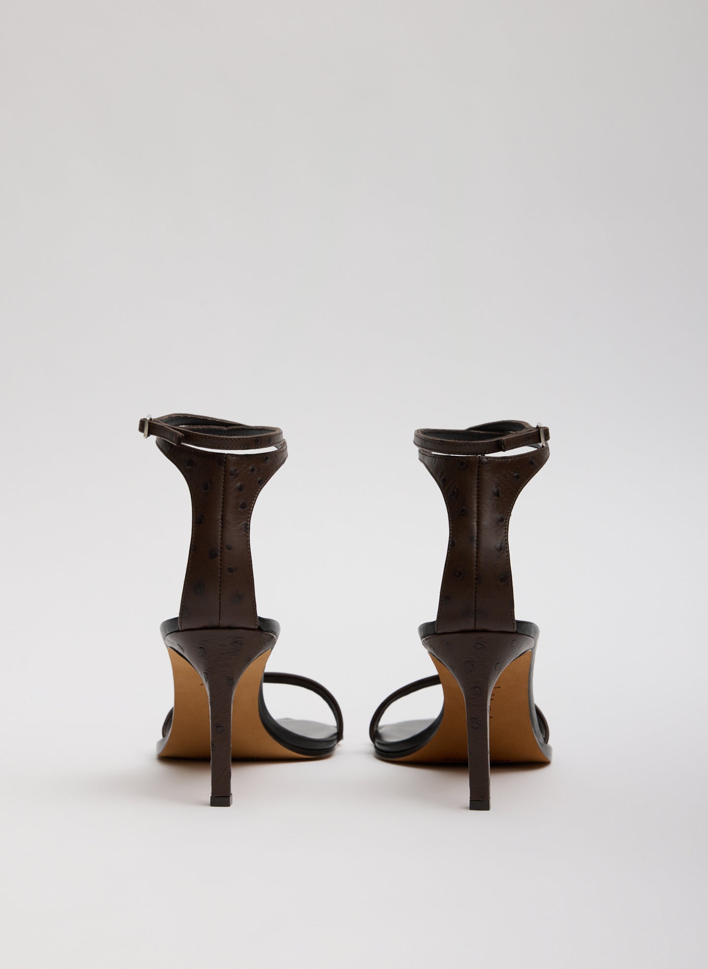 Ostrich Print Erno Heel | Tibi Dark Brown
