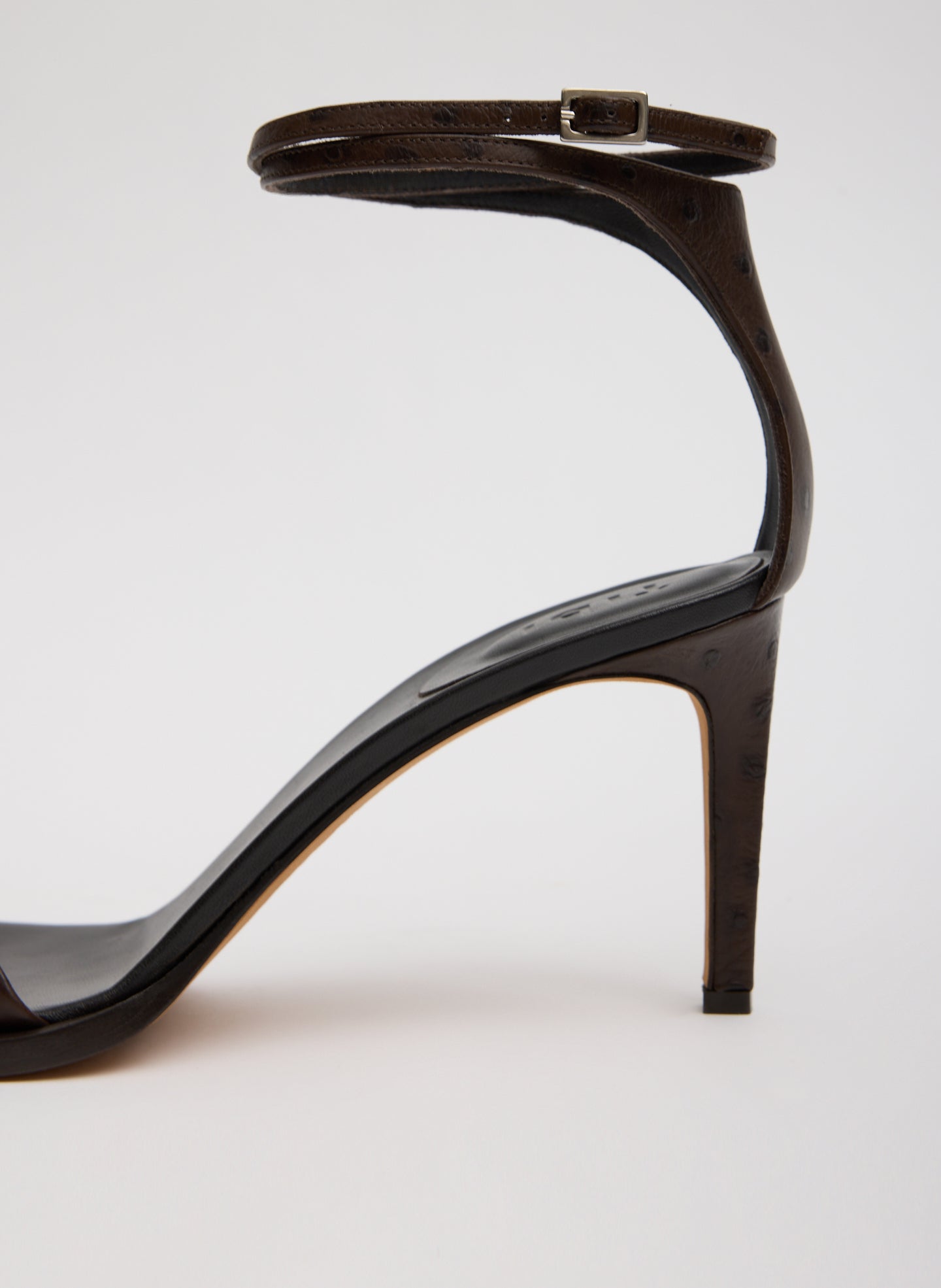 Ostrich Print Erno Heel | Tibi Dark Brown