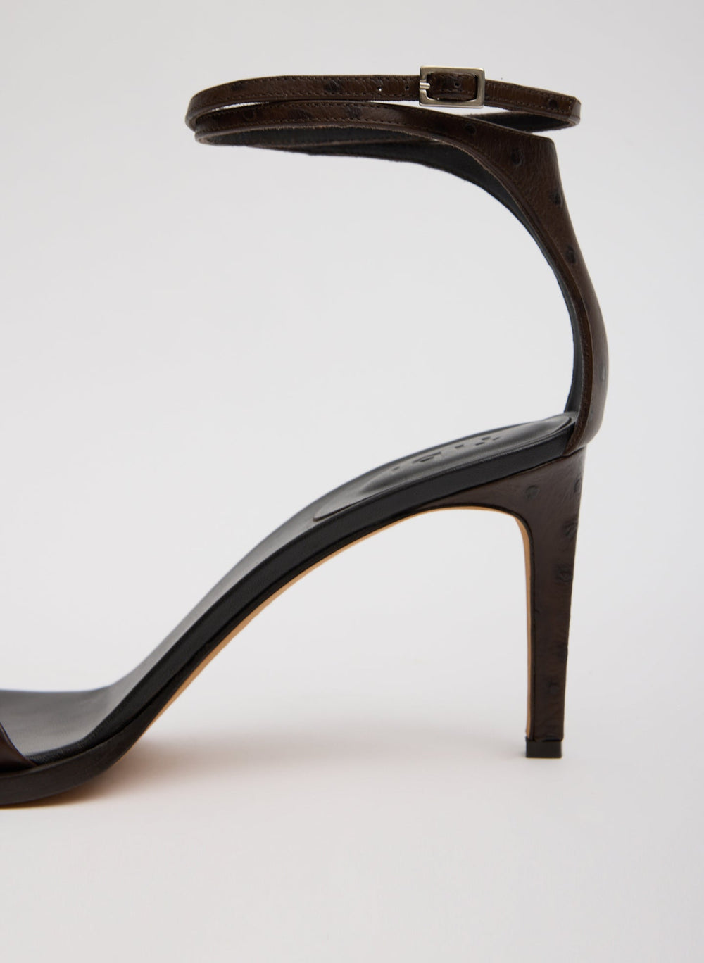 Ostrich Print Erno Heel | Tibi Dark Brown