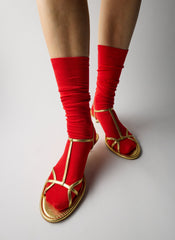 Christopher Metallic Nappa Heel | Tibi Gold