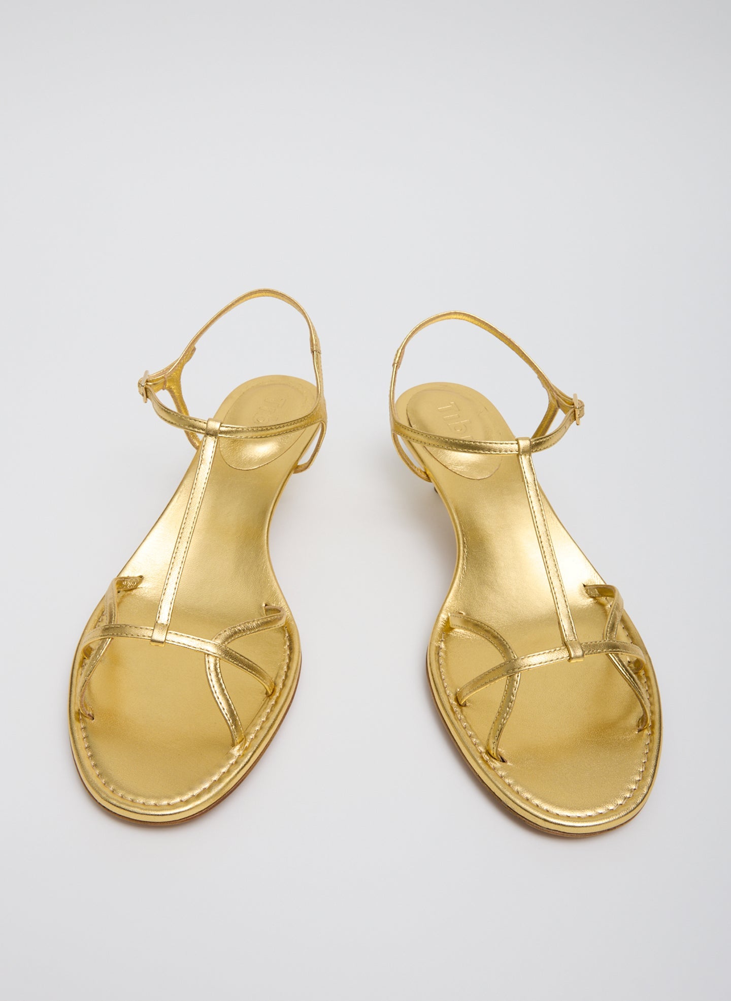 Christopher Metallic Nappa Heel | Tibi Gold