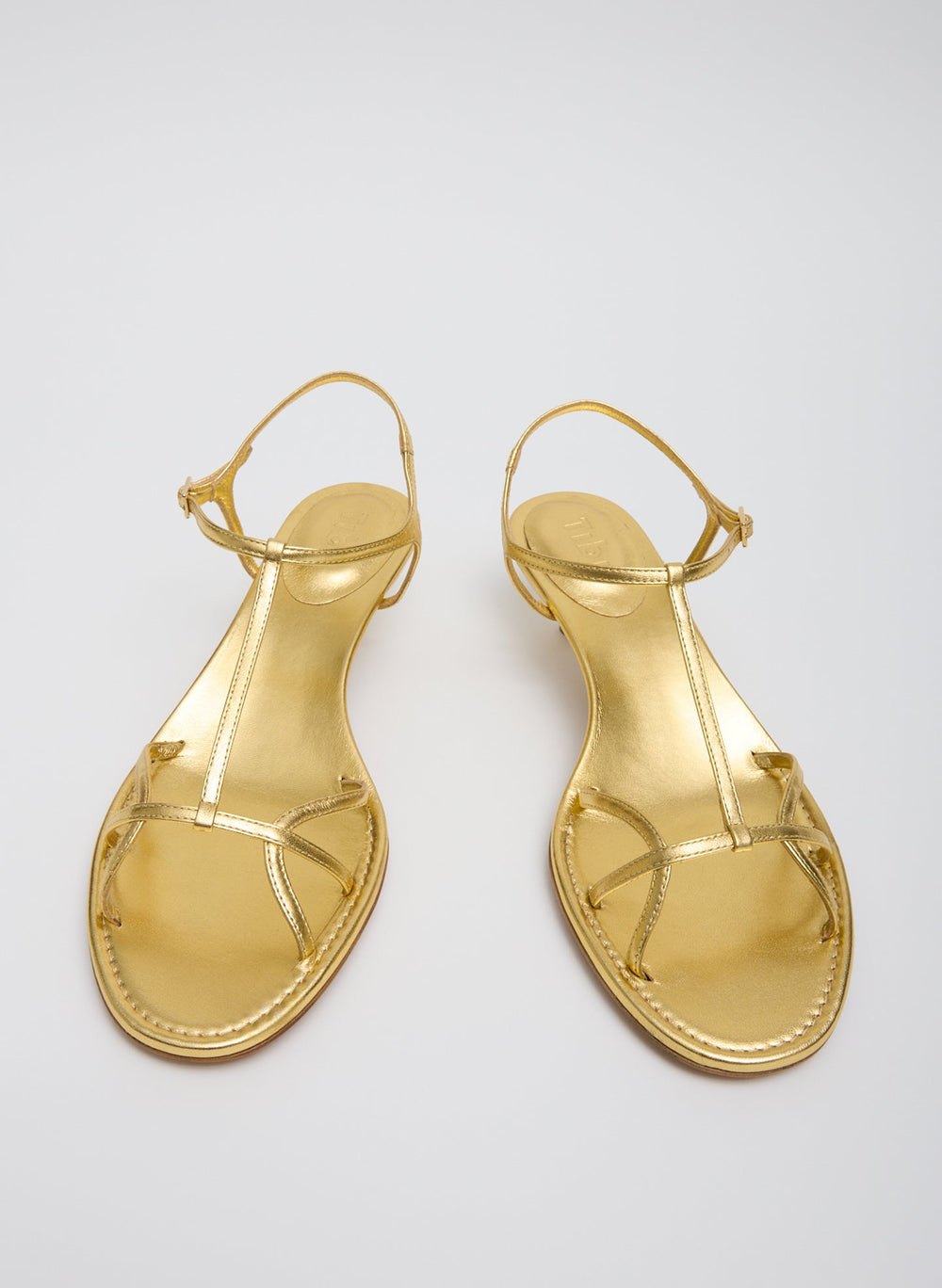 Christopher Metallic Nappa Heel | Tibi Gold