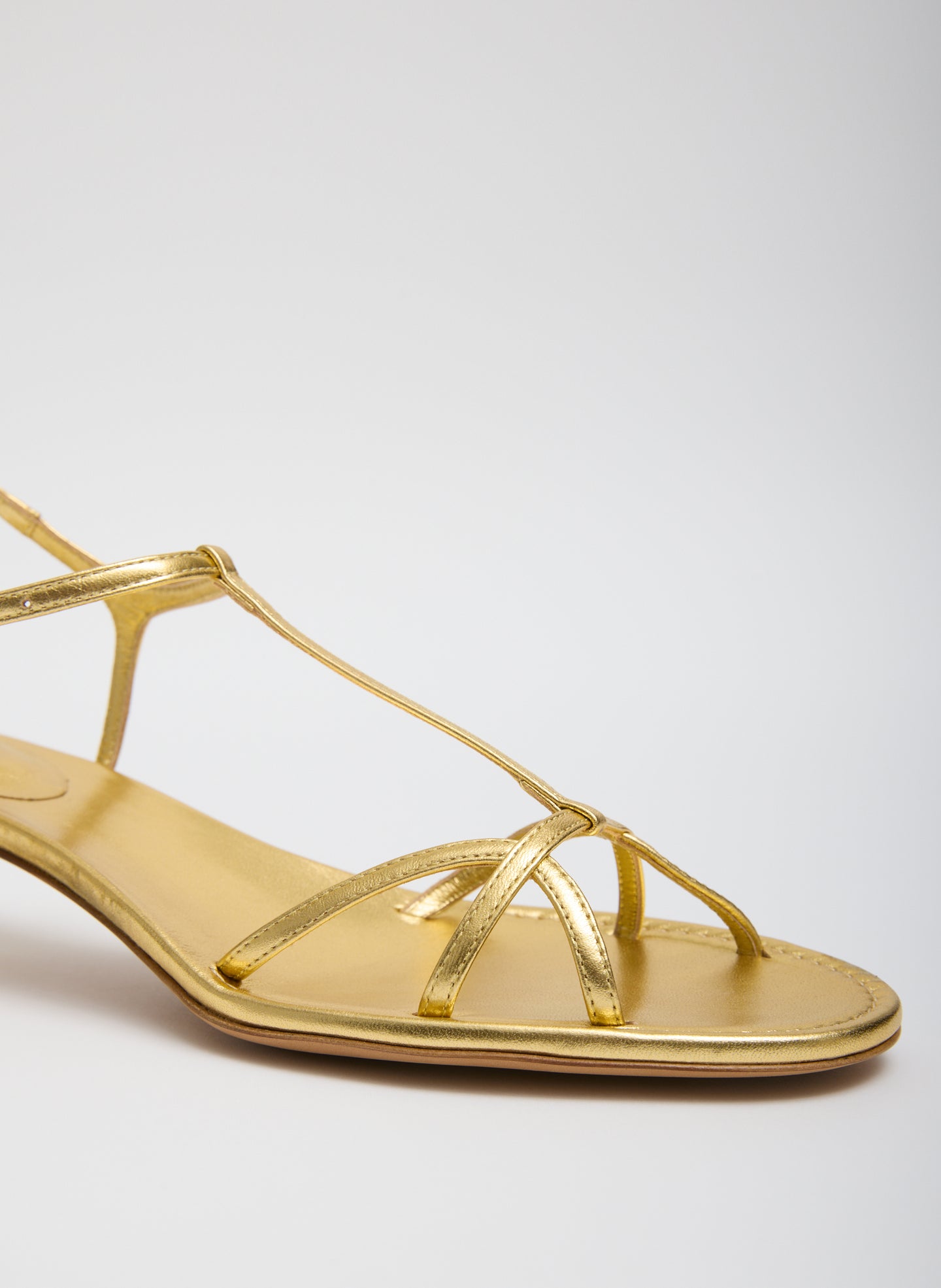 Christopher Metallic Nappa Heel | Tibi Gold