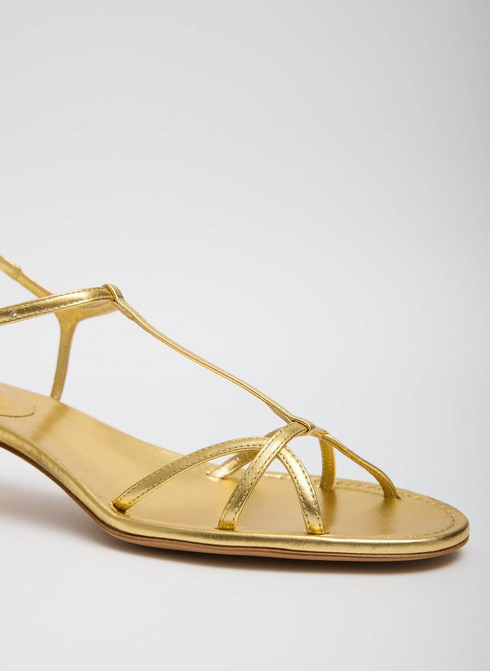 Christopher Metallic Nappa Heel | Tibi Gold
