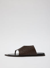 Ostrich Print Gerard Sandal | Tibi Dark Brown