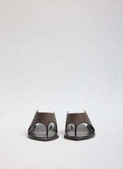 Ostrich Print Gerard Sandal | Tibi Dark Brown
