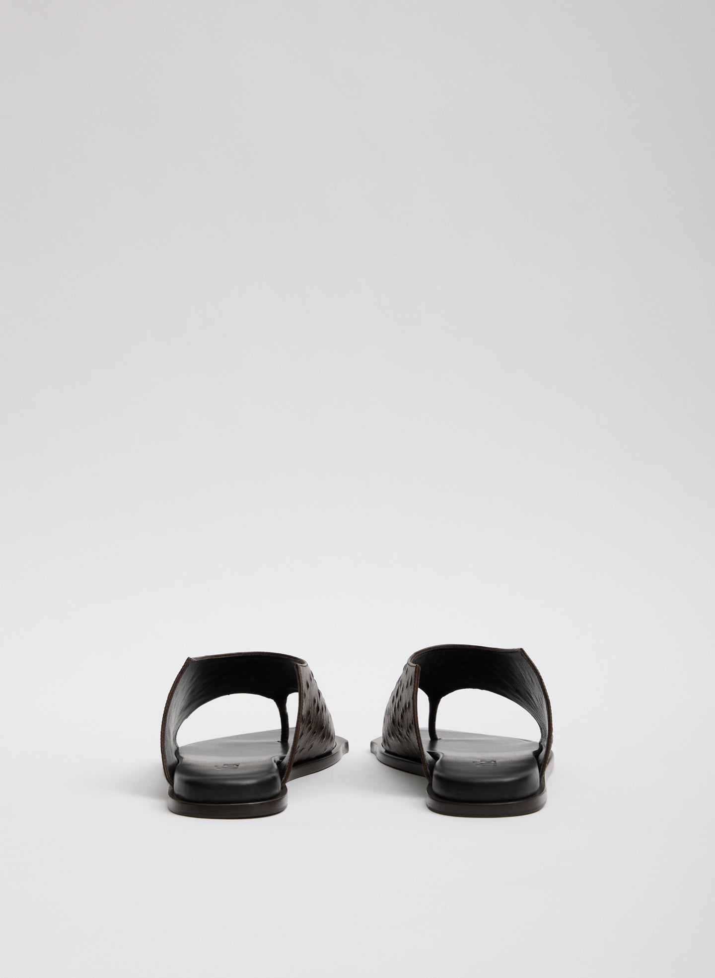 Ostrich Print Gerard Sandal | Tibi Dark Brown