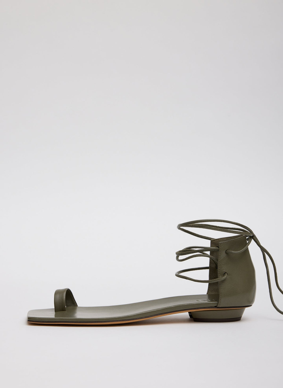 Ali Lace-Up Short Sandal | Tibi Army Green