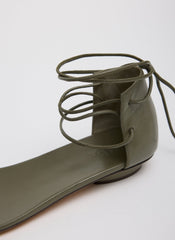 Ali Lace-Up Short Sandal | Tibi Army Green