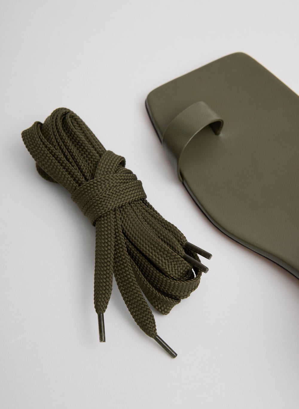 Ali Lace-Up Short Sandal | Tibi Army Green